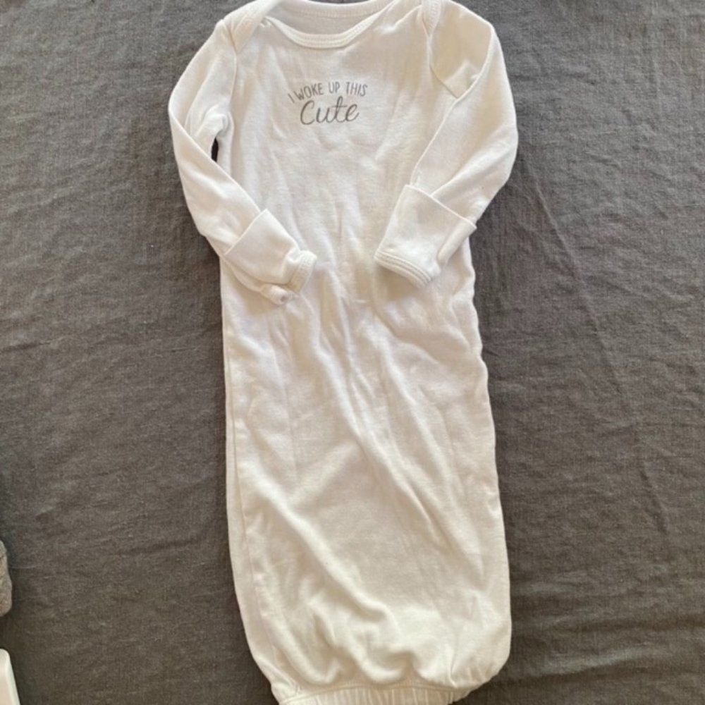 "I woke up this cute" cotton sleep gown / pajamas